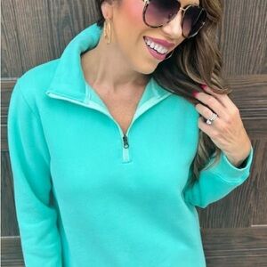 Women's Aqua Half-Zip Pullover